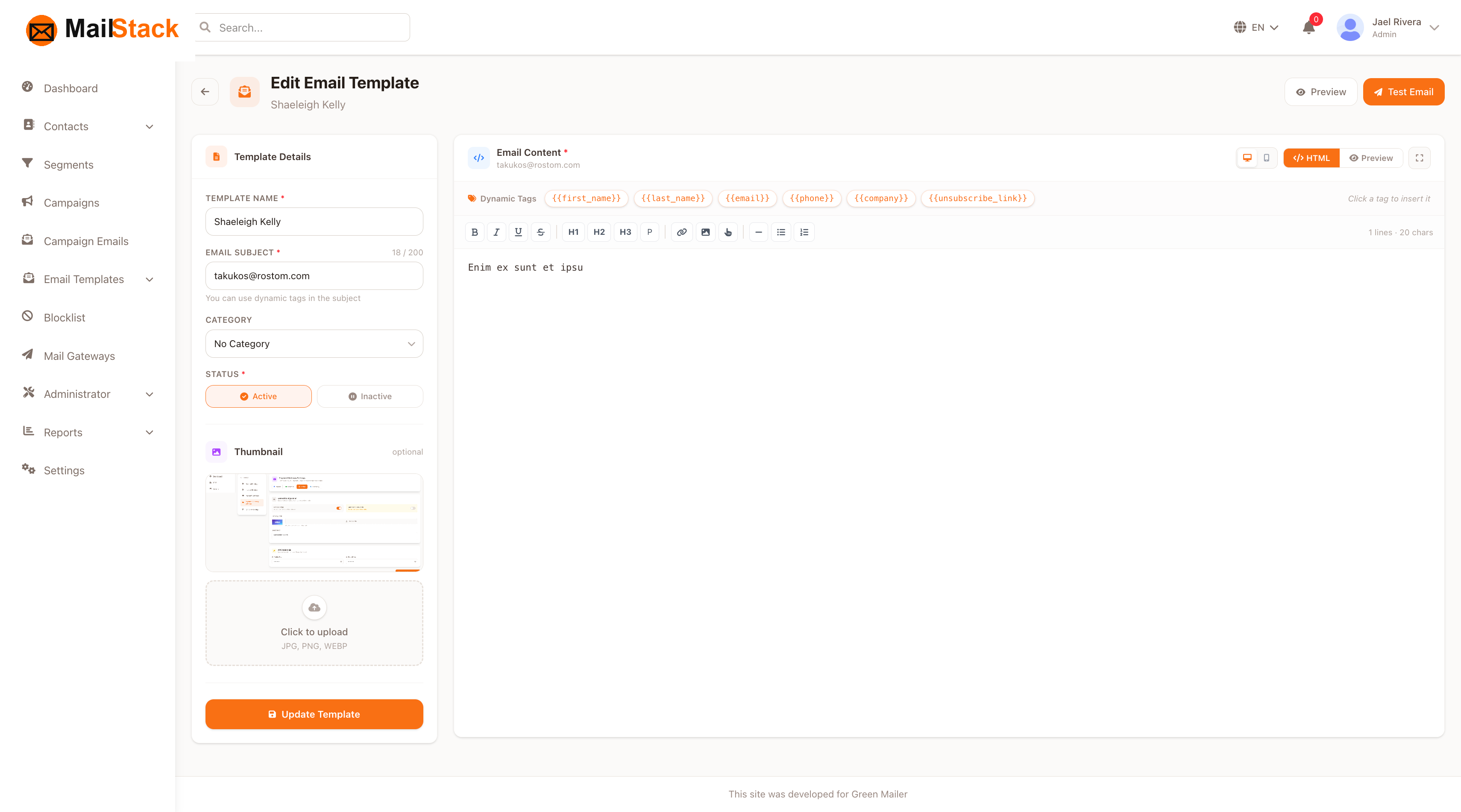 Email Template Editor